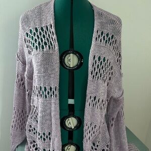 Lavender Open-Knit Women's Sweater